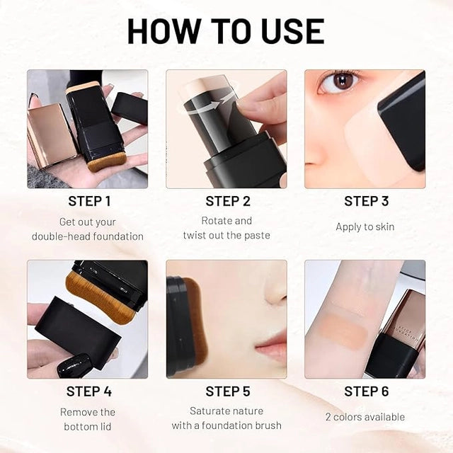 2-in-1 Glass Skin Foundation Stick – Buildable Coverage