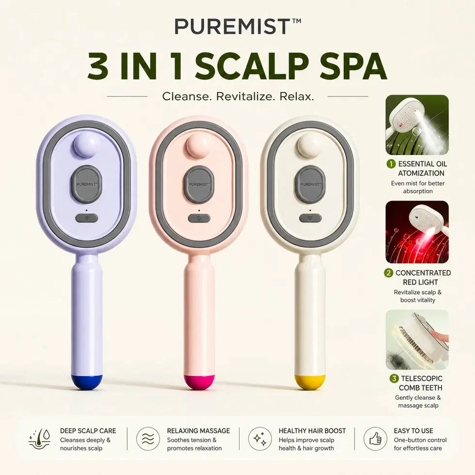 KARTIGO™ 3-in-1 Nano Mist Scalp & Hair Care Brush